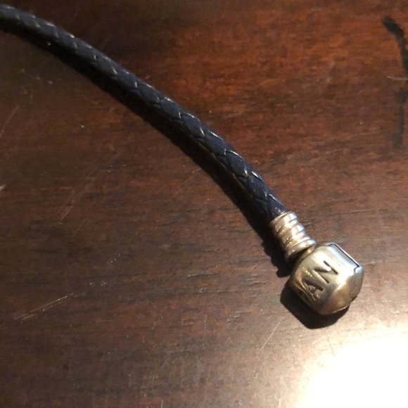 Pandora Moments Double Braided Navy Leather Bracelet - Picture 4 of 4